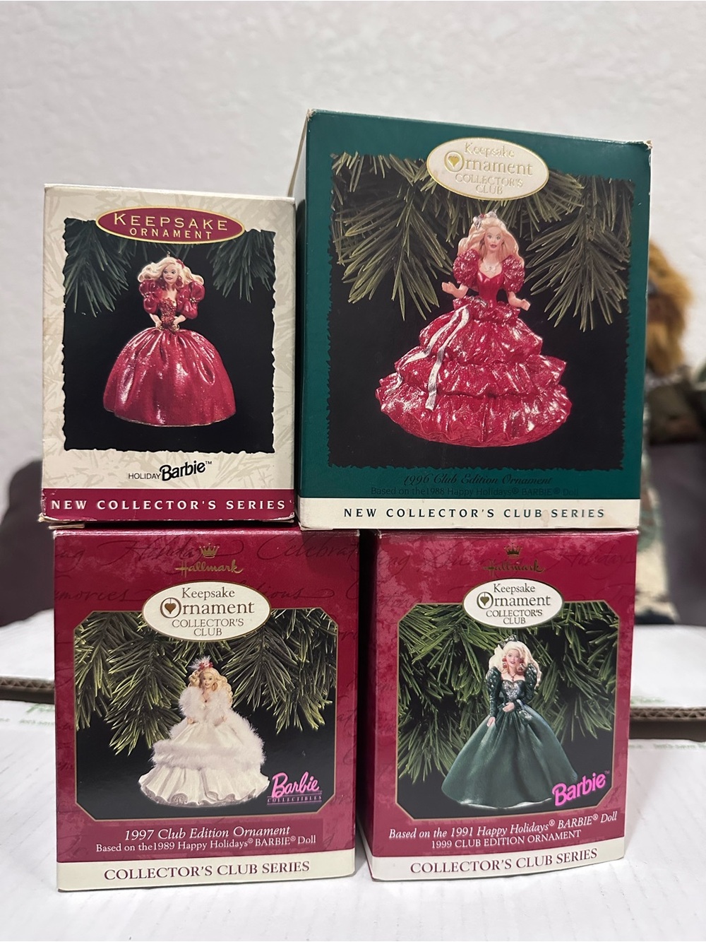 Hallmark Keepsake Holiday Barbie ornament set of 4